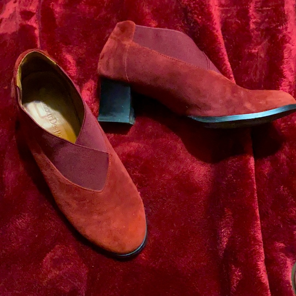 Burgundy booties